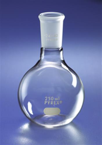 4100-1L | PYREX® 1L Short Neck Boiling Flask, Flat Bottom, 24/40 Standard Taper Joint