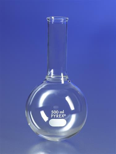 4280-1L | PYREX® 1L Long Neck Boiling Flask, Round Bottom, Tooled Mouth