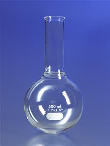 4280-5L | PYREX® 5L Long Neck Boiling Flask, Round Bottom, Tooled Mouth