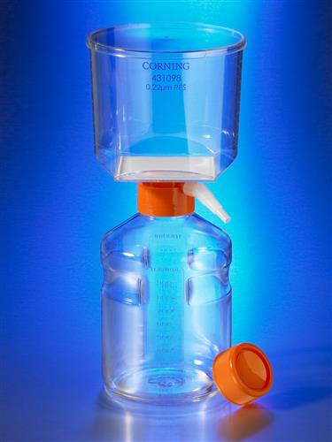 431206 | Corning® 1000 mL Vacuum Filter/Storage Bottle Sys, 0.45 µm Pore 54.5cm² CA Membrane, Sterile, 12/CS