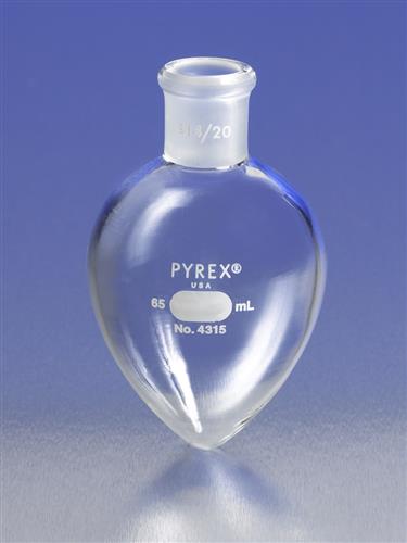 4315-10 | PYREX® 10 mL Pear-Shaped Boiling Flask, 14/20 Standard Taper Joint