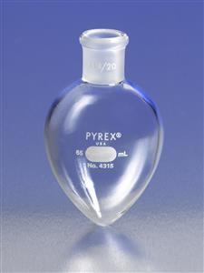 4315-50 | PYREX® 50 mL Pear-Shaped Boiling Flask, 14/20 Standard Taper Joint