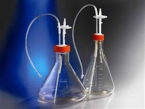 431512 | Corning® 2L Polycarbonate Erlenmeyer Flask with 1/8“ Dip Tube, 0.2 µm Vent, Male Luer Lock, Sterile
