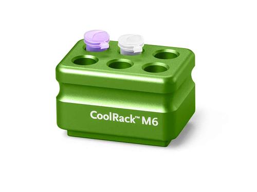 432035 | CoolRack M6 green. holds 6 x 1.5 or 2ml microfuge