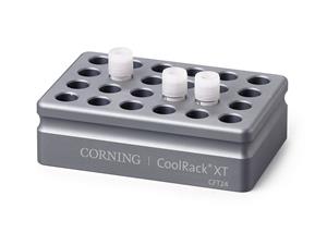 432050 | Corning® CoolRack XT CFT24, Holds 24 Cryogenic vial or FACS Tubes,,"Gripping" Wells for One-hand Vial Opening/Closing"