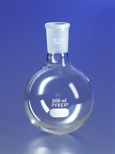 4321-1L | PYREX® 1L Short Neck Boiling Flask, Round Bottom, 29/42 Standard Taper Joint