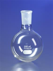 4321-1L | PYREX® 1L Short Neck Boiling Flask, Round Bottom, 29/42 Standard Taper Joint