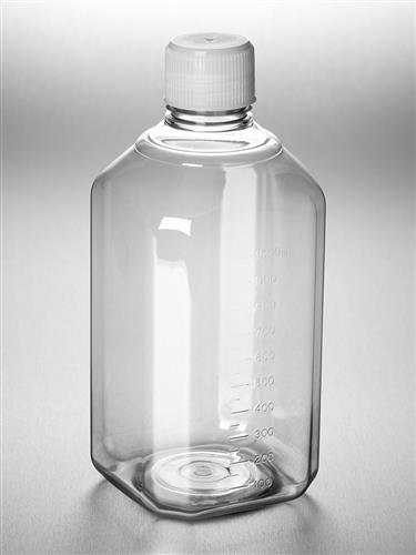 432334 | Corning® PET Bottle, 1000 mL, Graduated, Validated Against IATA Standards Screw Cap, Sterile, Pre-Assembled, 12/Tray