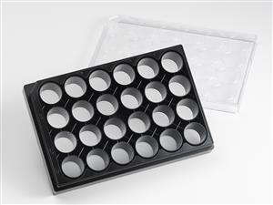 4441 | Corning® Elplasia® 24w Black/Clear Round Bottom Ultra-Low Attachment, Microcavity Plate,,Lid