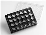 4445 | Corning® Elplasia® 24-well Black/Clear, Square, Plasma Treated, Microcavity Plate, with Lid