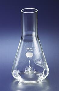 4446-125 | PYREX® 125 mL Delong Shaker Erlenmeyer Flask with Extra Deep Baffles