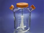 4502-6L | 6L Corning® Reusable Glass Spinner Flask with 120 mm Flat Center Cap and 2 Angled Sidearms