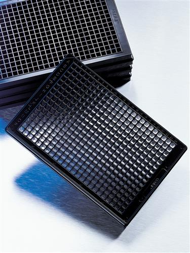 4588 | Corning® 384-well Black/Clear Bottom Low Flange Ultra-Low Attachment Microplate, Bulk Packed