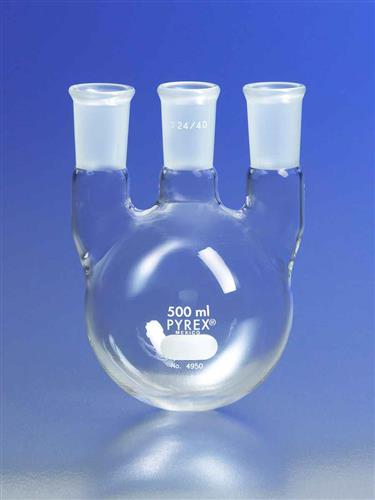 4950-2L | PYREX® 2L Three Neck Distilling Flask with Vertical Neck 24/40 Standard Taper Joints