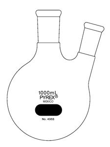 4968-1L | PYREX® Replacement 1L Two Neck Boiling Flask