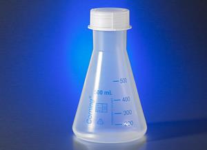 4985P-500 | Corning® 500 mL Reu Plastic NM Erl Flask, Polypropylene,GL-45 PP Screw Cap