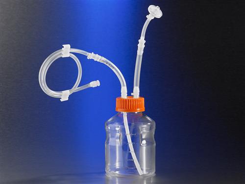 11665 | Corning® 500 mL Easy Grip Polystyrene Storage Bottles with Dip Tube, with 0.2 µm MLL/FLL Filter, MLL