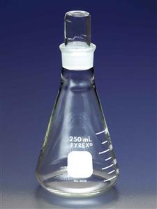 5020-125 | PYREX® 125 mL Narrow Mouth Erlenmeyer Flask with PYREX® Standard Taper Stopper