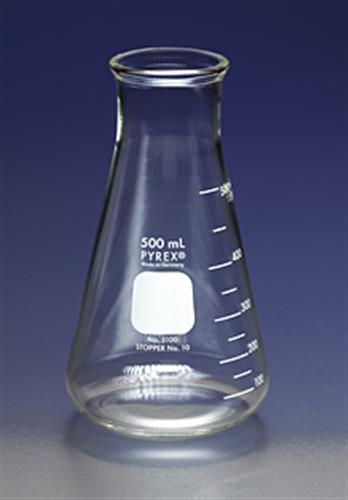 5100-125 | PYREX® 125 mL Wide Mouth Erlenmeyer Flasks with Heavy Duty Rim