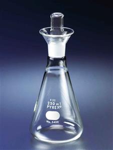 5400-125 | PYREX® 125 mL Iodine Determination Flasks with Glass No. 22 Standard Taper Stopper