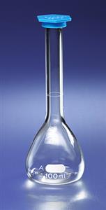 5580-100 | PYREX® 100 mL Class A Volumetric Flask with Polyethylene Snap-Cap