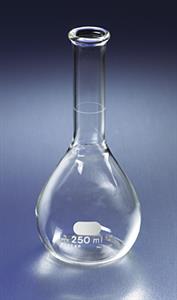 5840-200 | PYREX® 200 mL Phosphoric Acid Volumetric Flasks, Wide Neck, Tooled Rim