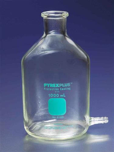 61220-4L | PYREXPLUS® Coated 4L Aspirator Bottle with Bottom Sidearm