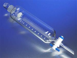 6383-250 | PYREX® 250 mL Cylindrical Separatory Funnel, Graduated, PTFE Product Standard Stopcock, Glass Standard Taper Stopper