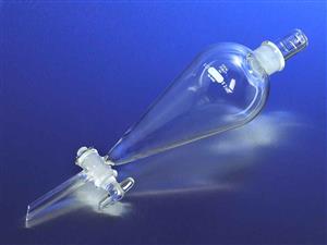 6400-250 | PYREX® 250 mL Squibb Glass Separatory Funnel, Glass Standard Taper Stopper,Standard Taper Stopcock