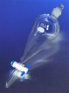 6402-500 | PYREX® 500 mL Squibb Separatory Funnel, PTFE Product Standard Stopcock, Glass Standard Taper Stopper