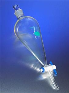 66402-250 | PYREXPLUS® Coated 250 mL Squibb Separatory Funnel, PTFE Product Standard Stopcock, Glass Standard Taper Stopper