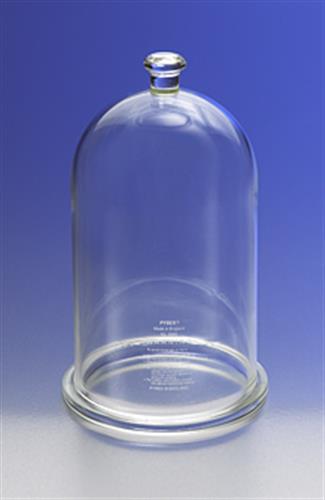 6885-140 | PYREX® 140 mm Diameter Bell Jar with Top Knob and Ground Flange