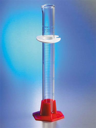 70075-25 | PYREX® VISTA™ 25 mL Single Metric Vol,Graduated Cylinders, TC, Plastic Hexagonal Base, Blue Graduations