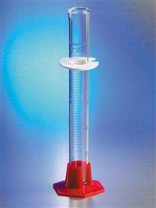 70075-25 | PYREX® VISTA™ 25 mL Single Metric Vol,Graduated Cylinders, TC, Plastic Hexagonal Base, Blue Graduations