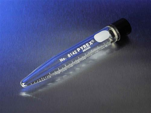 8142-10 | PYREX® 10 mL Heavy Duty Conical Centrifuge Tubes with White Graduations, Screw Cap