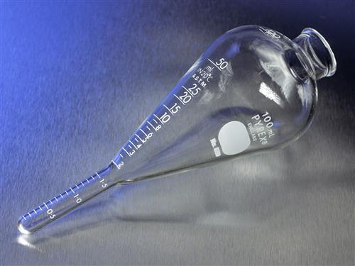 8200-100 | PYREX® 100 mL Oil Pear-Shaped Centrifuge Tube Lifetime-Red™ with White Graduations