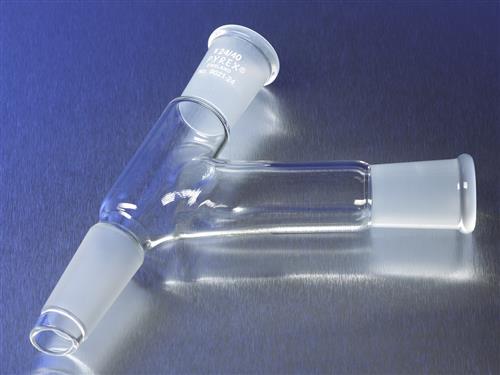 9021-24 | PYREX® Three-Way 120° Angle Connecting Adapter with 24/40 Standard Taper Joints