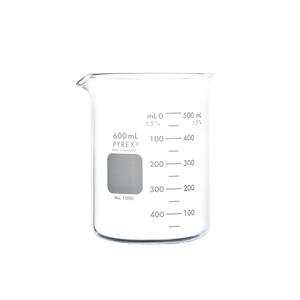 1000-600 | PYREX® Griffin Low Form 600 mL Beaker, Double Scale, Graduated