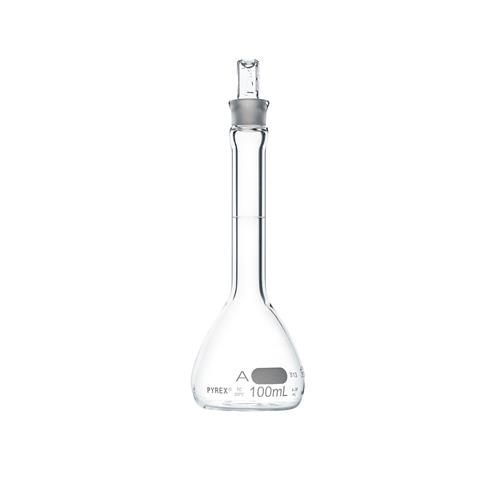 5640-100 | PYREX® 100 mL Class A Volumetric Flasks with PYREX® Glass Standard Taper Stopper