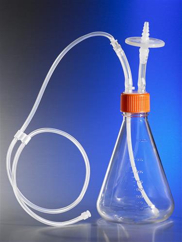 11440 | Corning® 1L Polycarbonate Erlenmeyer Flask with Dip Tube, with 0.2 µm PTFE Filter, MLL