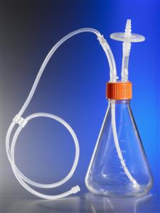 11440 | Corning® 1L Polycarbonate Erlenmeyer Flask with Dip Tube, with 0.2 µm PTFE Filter, MLL