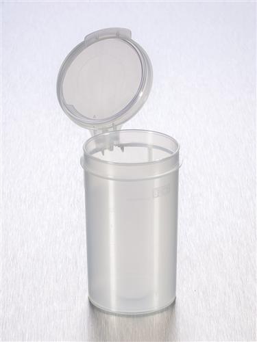 FL100-05 | Corning® Gosselin™ Straight Container, 90 mL, PP, Graduated to 80 mL, Hinged cap, Sterile, 350/Case