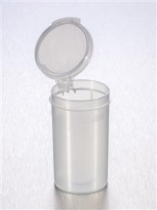 FL100-05 | Corning® Gosselin™ Straight Container, 90 mL, PP, Graduated to 80 mL, Hinged cap, Sterile, 350/Case