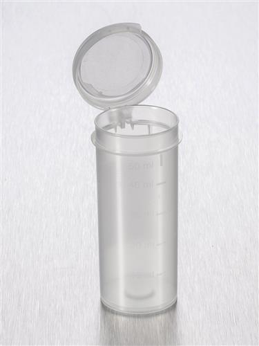 FL60-04 | Corning® Gosselin™ Straight Container, 50 mL, PP, Graduated, Hinged cap, Sterile, 650/Case