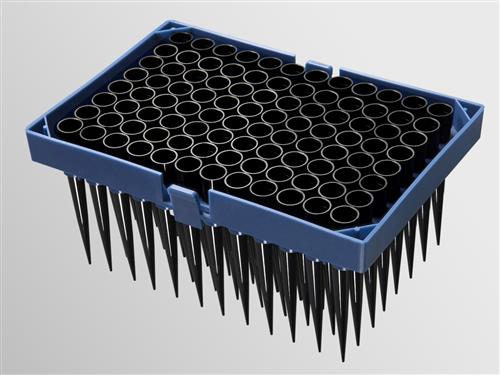 HT-300-C-HTR-5 | Axygen® 96-well tips, 300µL, Clear, Non-filtered, Non-sterile, Hanging tip rack (5-pack)