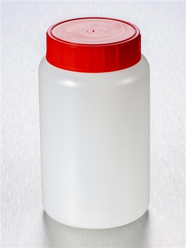 LR500-04 | Corning® Gosselin™ Round HDPE Bottle, 500 mL, 58 mm Red Cap with Wad, Assembled, Sterile, 140/Case