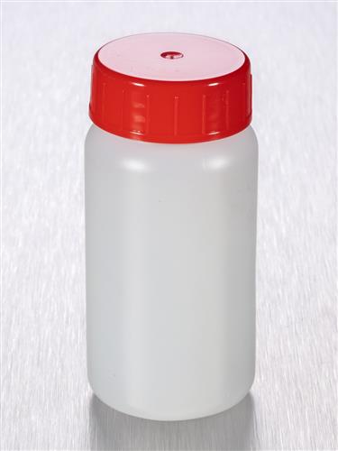 LR50A-18 | Corning® Gosselin™ Round HDPE Bottle, 50 mL, 27 mm Red Cap with Wad, Assembled, Sterile, 600/Case