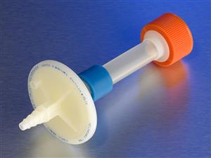 3281 | Corning® 33 mm Vent Polyethylene Filling Cap,3/8“ (9.5 mm) ID Tubing,50 mm Filter,0.2 µm Pore Hydrophobic Membrane