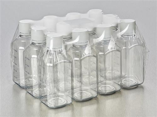 P500B-50 | Corning® Gosselin™ Octagonal PET Bottle, 500 mL, Graduated, 31 mm Tamper-evident Cap, Sterile, Assembled, 12/Pack, 120/CS