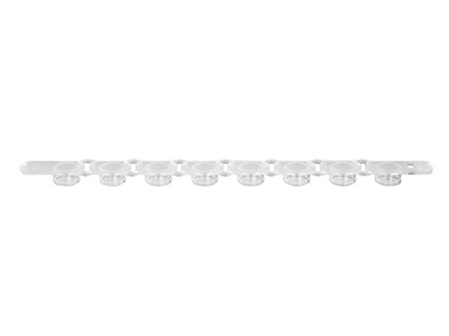 PCR-02-FCP-C | Axygen® PCR 1 x 8 Strip Flat Caps, Fit 0.2 mL PCR Tube Strips, Clear, Nonsterile